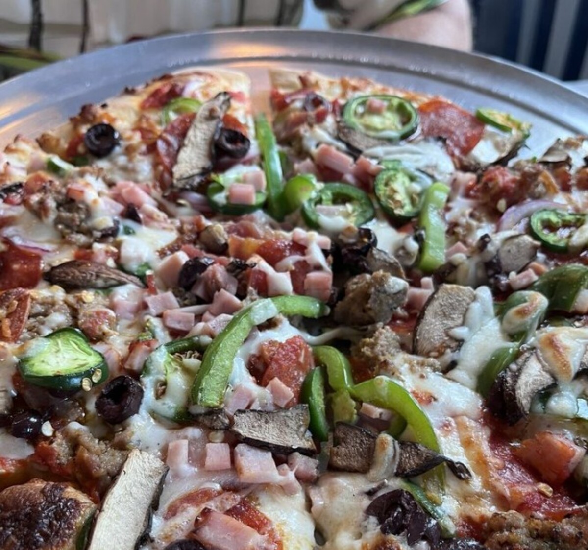 Supreme pizza at Fetta Specialty Pizza & Spirits located in Owensboro, KY.   