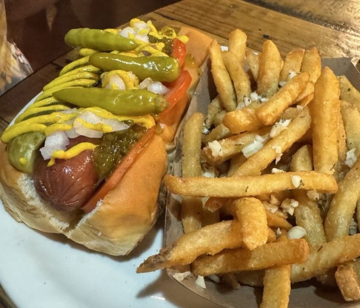 The Chicago Dog at The Missing Link located in Shreveport, LA. 
