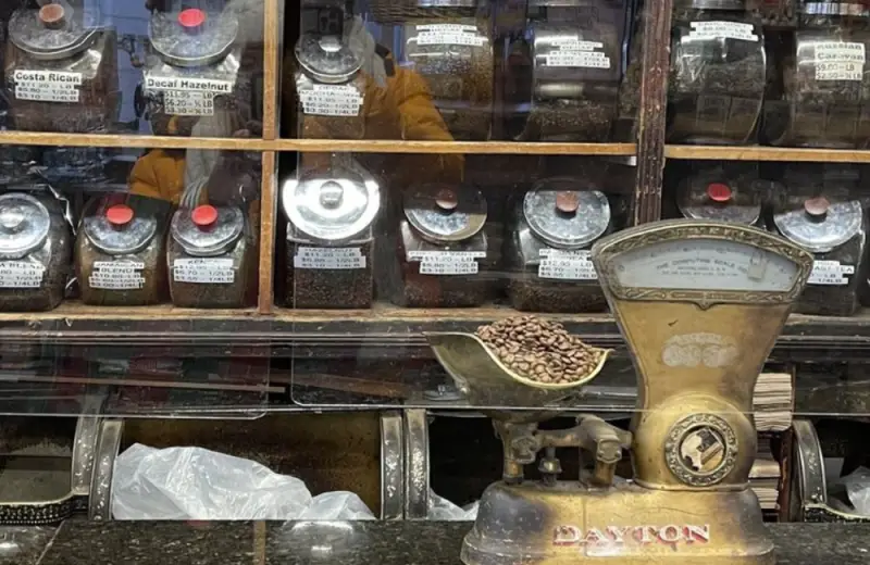 Coffee Beans from around the world & a Vintage Scale