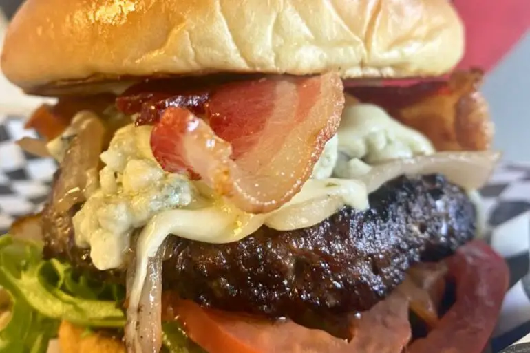 Bacon Blue Burger at Mason Jar in Kansas City, Kansas