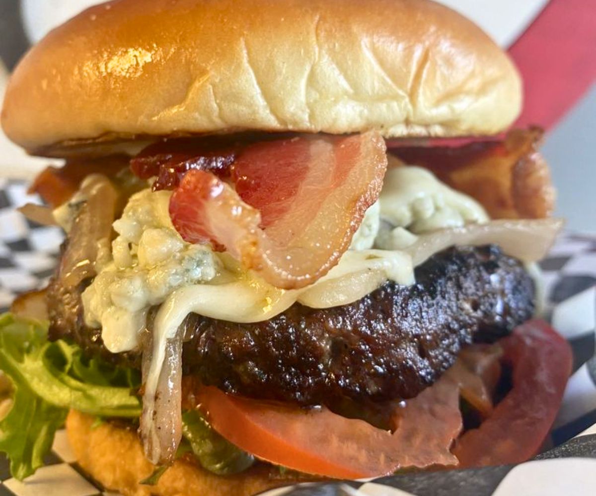 Bacon Blue Burger at Mason Jar in Kansas City, Kansas