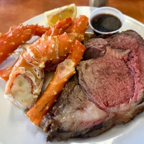 Prime Rib and King Crab Legs at Ray's Café in Honolulu, Hawaii