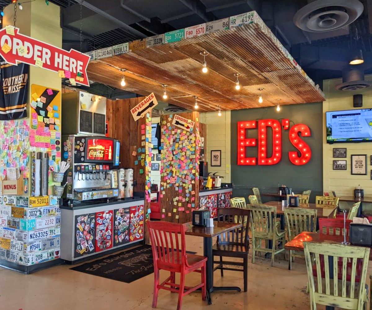 interior of Ed's Burger Joint in Hattiesburg, MS