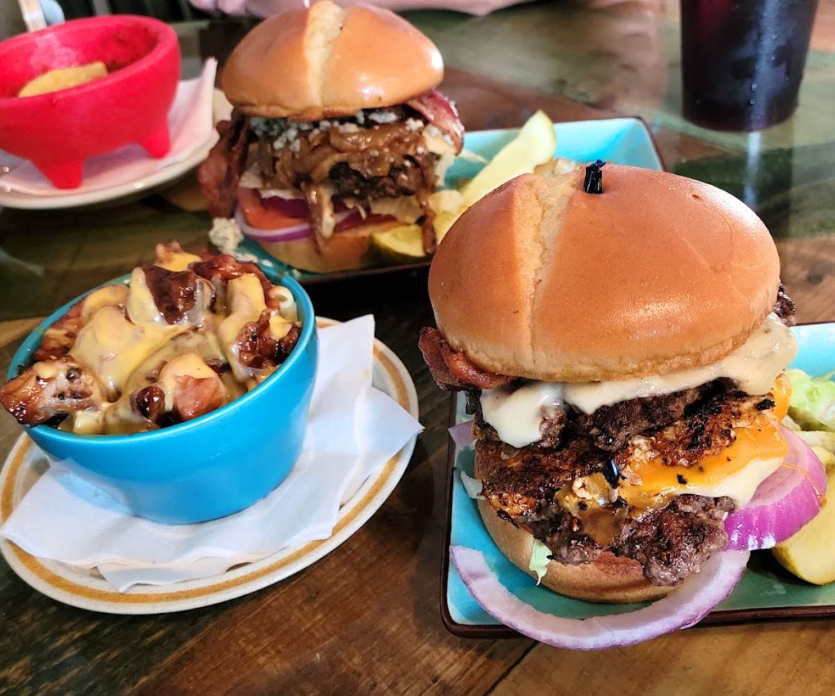 burgers at The Porch in Council Bluffs, Iowa