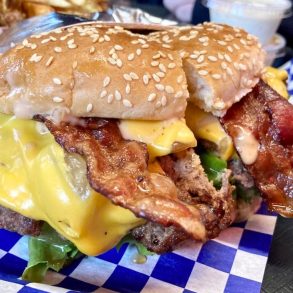 Bacon Cheeseburger at Nutty's Junkyard Grill in Arlington, Washington