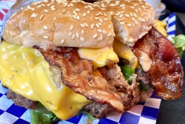 Bacon Cheeseburger at Nutty's Junkyard Grill in Arlington, Washington