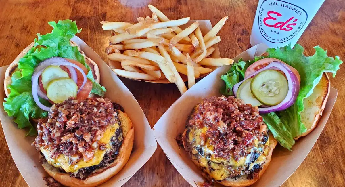 Bacon Jam Burgers at Ed's Burger Joint in Hattiesburg, Mississippi
