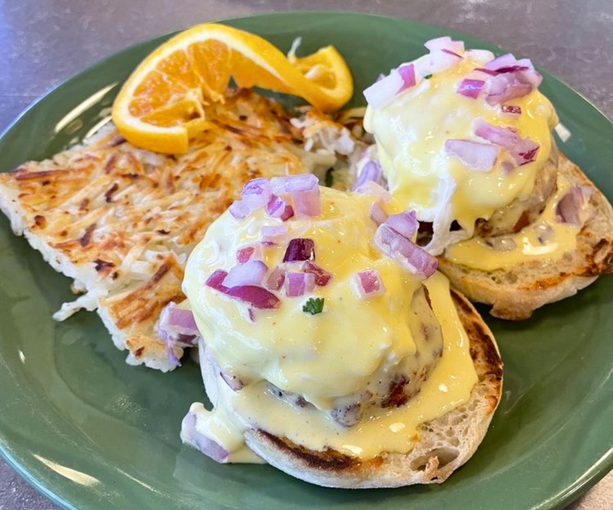 Ship Creek Benedict at Snow City Cafe in Anchorage, Alaska