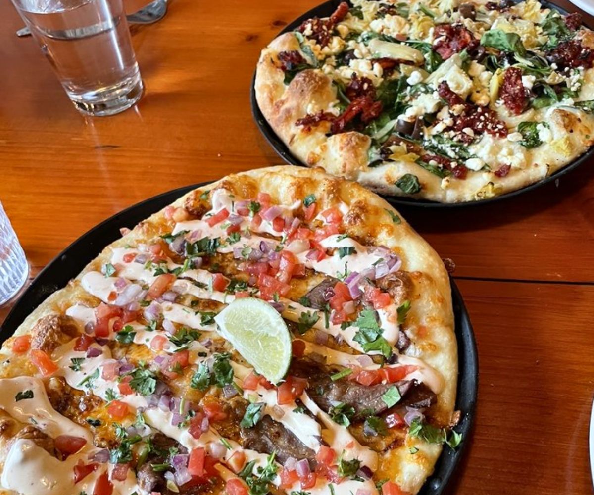 backpacker (top) and chipotle steak (bottom) at Moose's Tooth in Anchorage, Alaska
