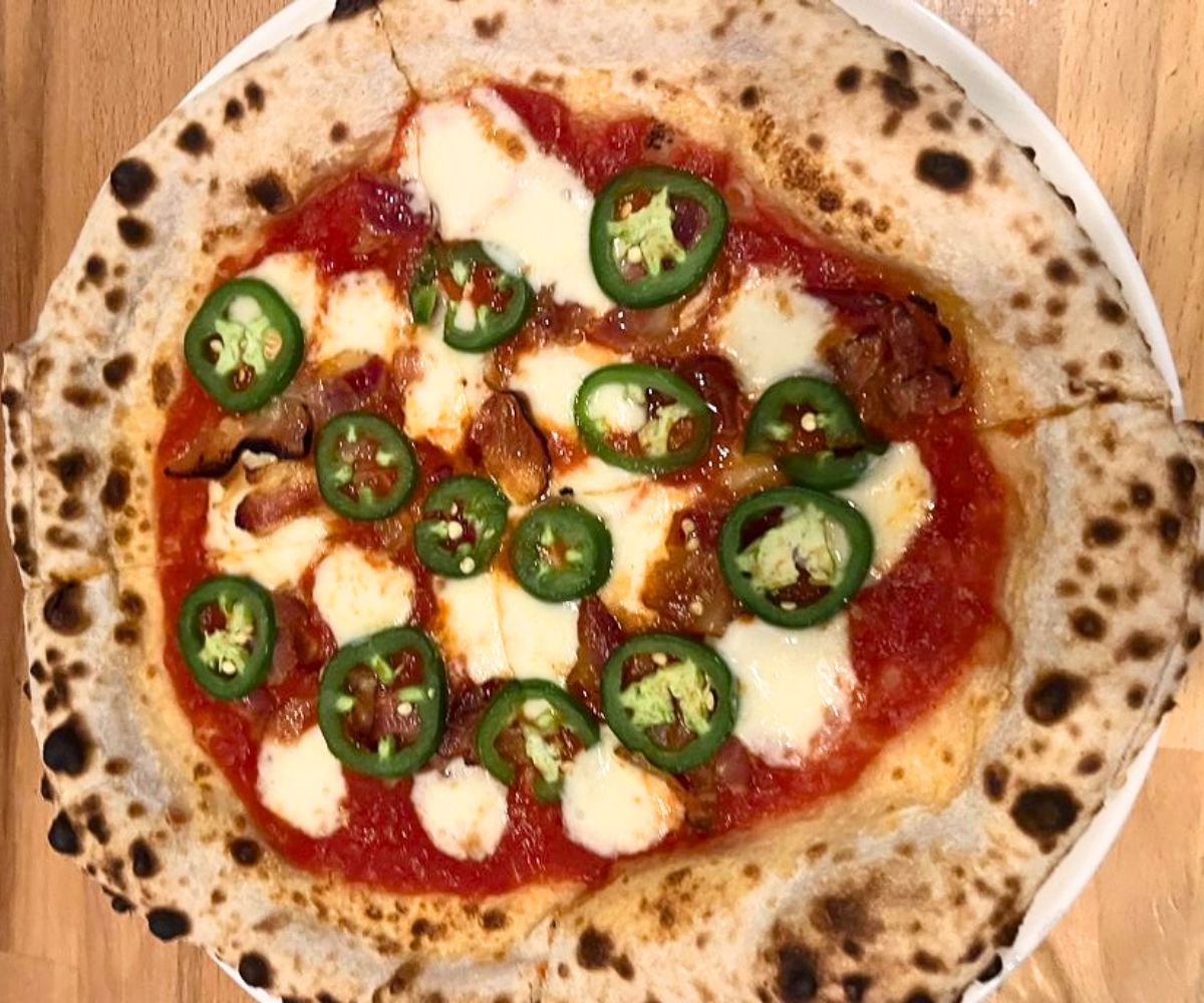 Jalapeno Bacon Pizza at Luna Cafe in Greenville, North Carolina