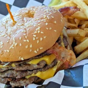 The Flash Gordon Burger at Triple XXX Restaurant in West Lafayette, IN