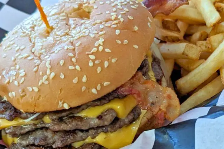 The Flash Gordon Burger at Triple XXX Restaurant in West Lafayette, IN