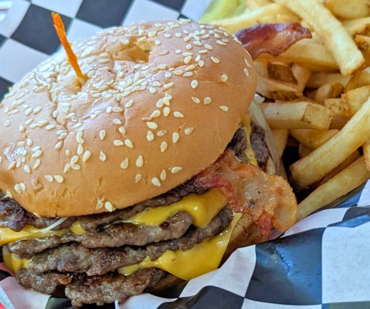 The Flash Gordon Burger at Triple XXX Restaurant in West Lafayette, IN