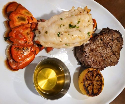 Hand-Cut Filet Mignon & Maine Lobster Tail at Serrato's Steakhouse in Franklin, Tennessee