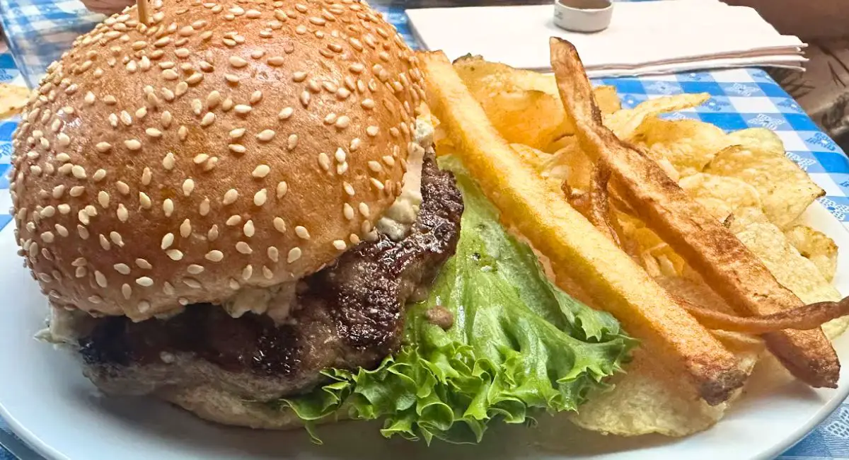 Bleu Moon Burger at Hugo's in Fayetteville, AR