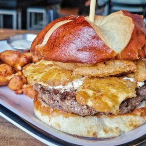 Beer Dip Badger Burger at Home Burger Bar in Appleton, Wisconsin