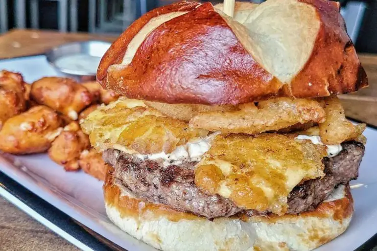 Beer Dip Badger Burger at Home Burger Bar in Appleton, Wisconsin