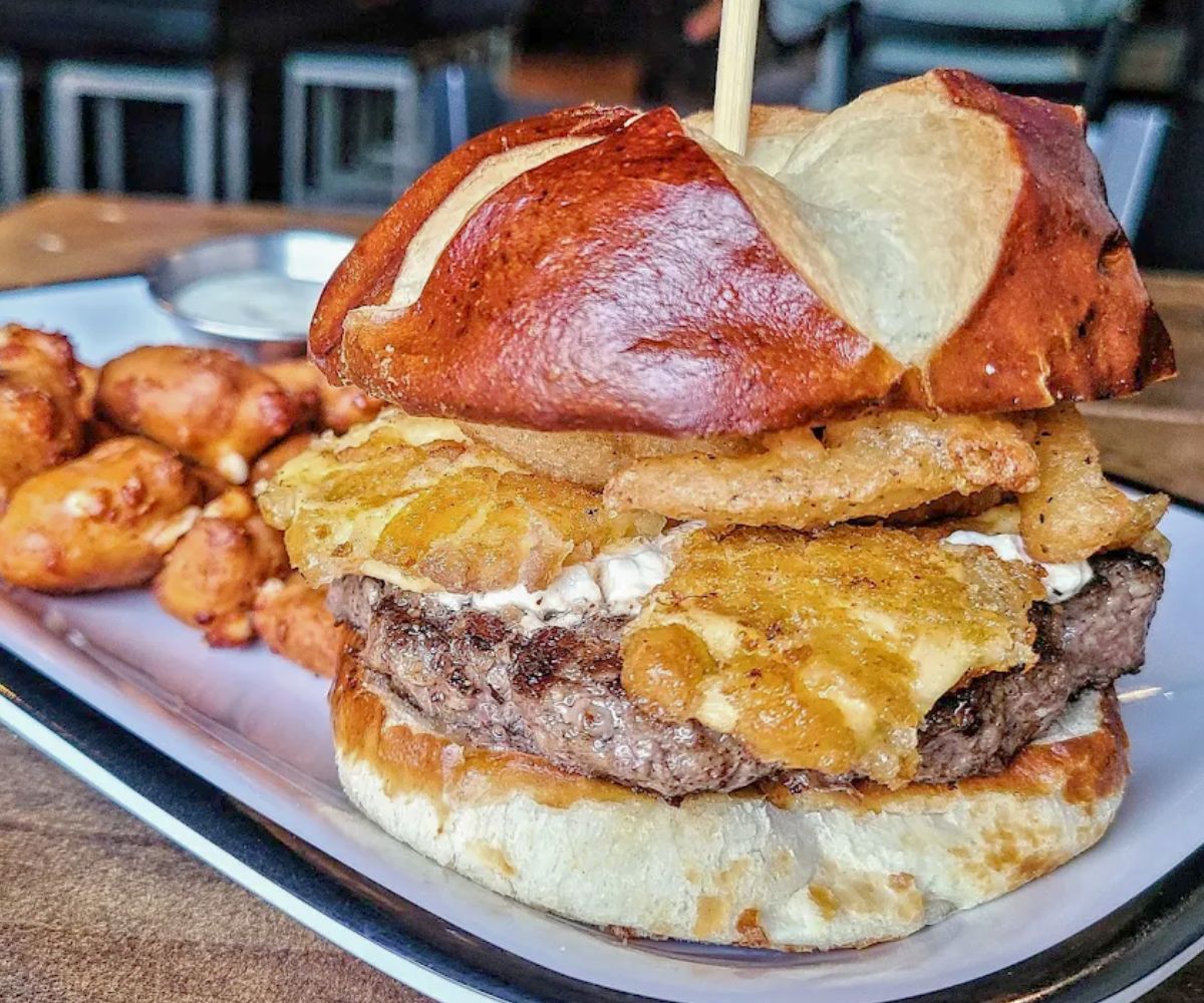Beer Dip Badger Burger at Home Burger Bar in Appleton, Wisconsin