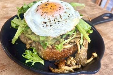 Mushroom Toast at August First in Burlington, Vermont