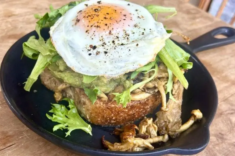 Mushroom Toast at August First in Burlington, Vermont