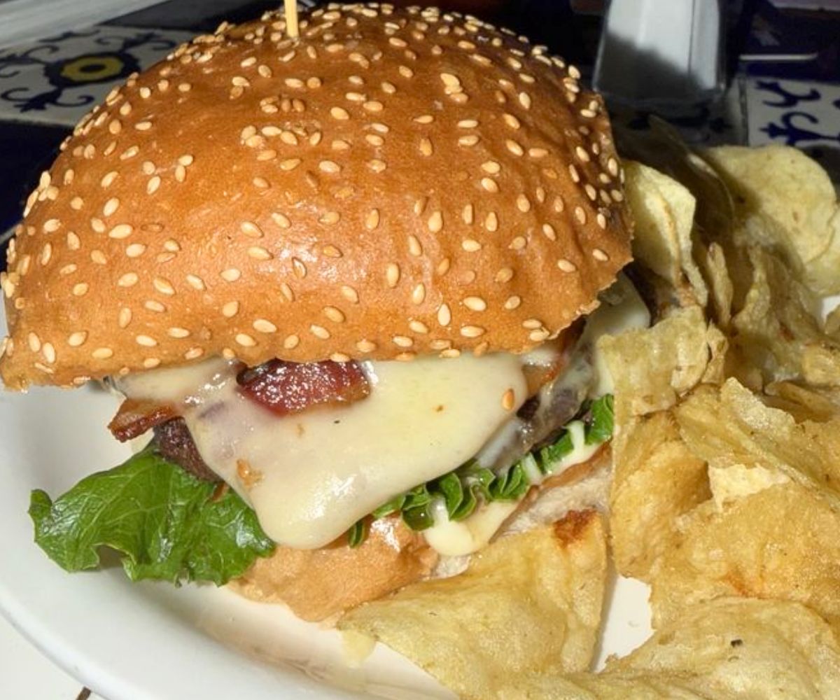 Swiss Cheese & Bacon Burger at Hugo's in Fayetteville, Arkansas