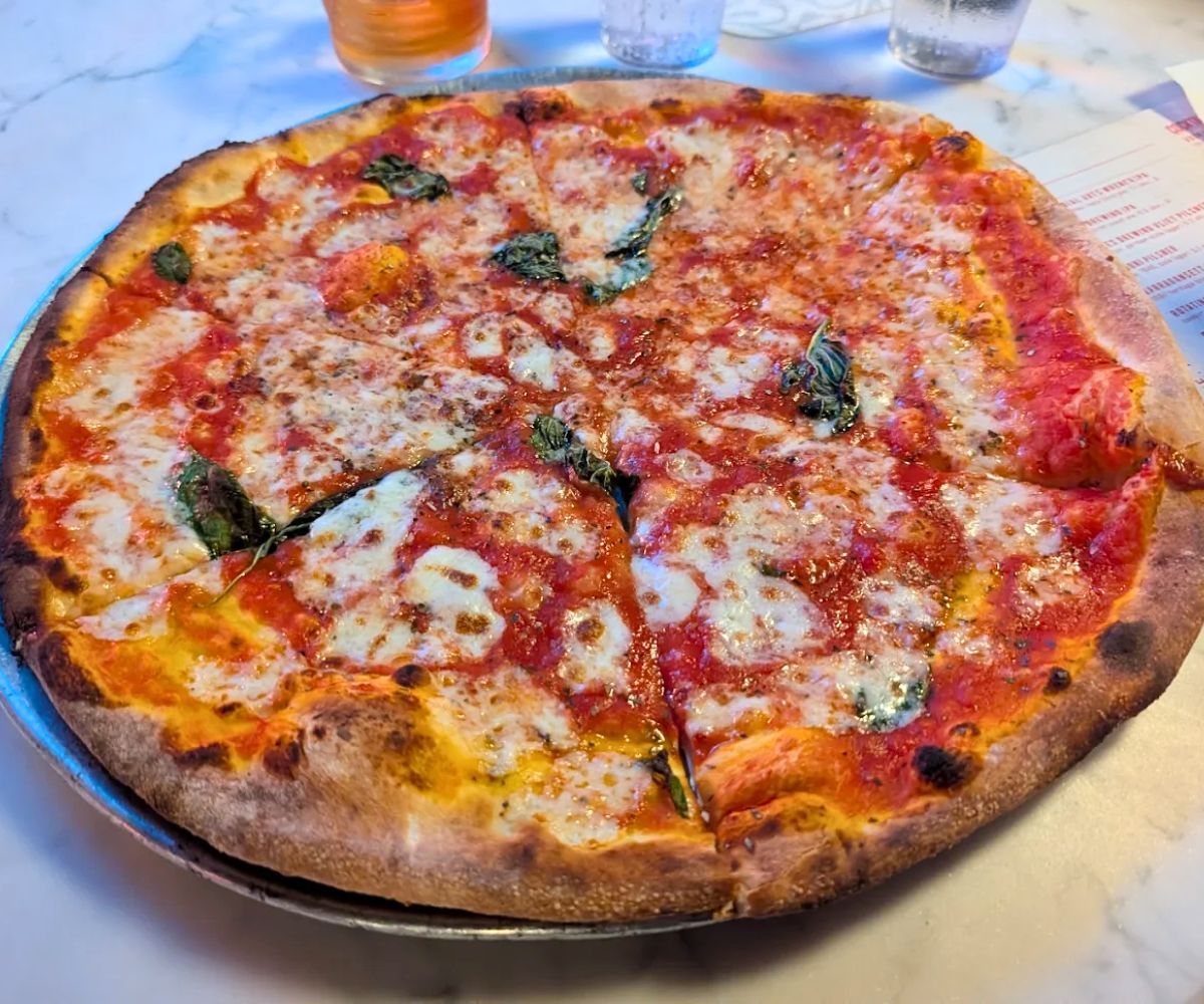 Margherita Pizza at Pizzeria La Rosa in New Rochelle, New York