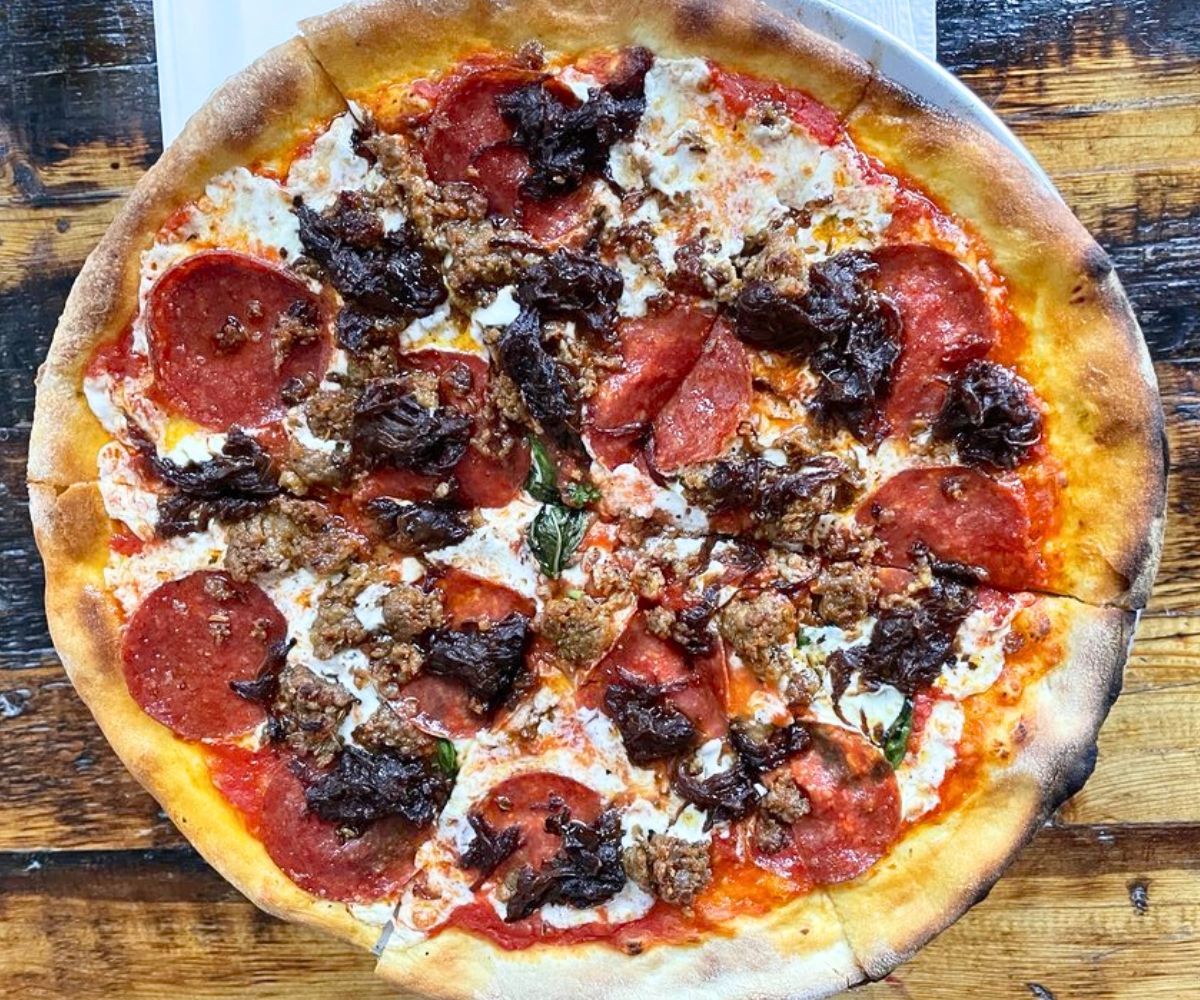 pizza at Pizzeria La Rosa in New Rochelle, New York