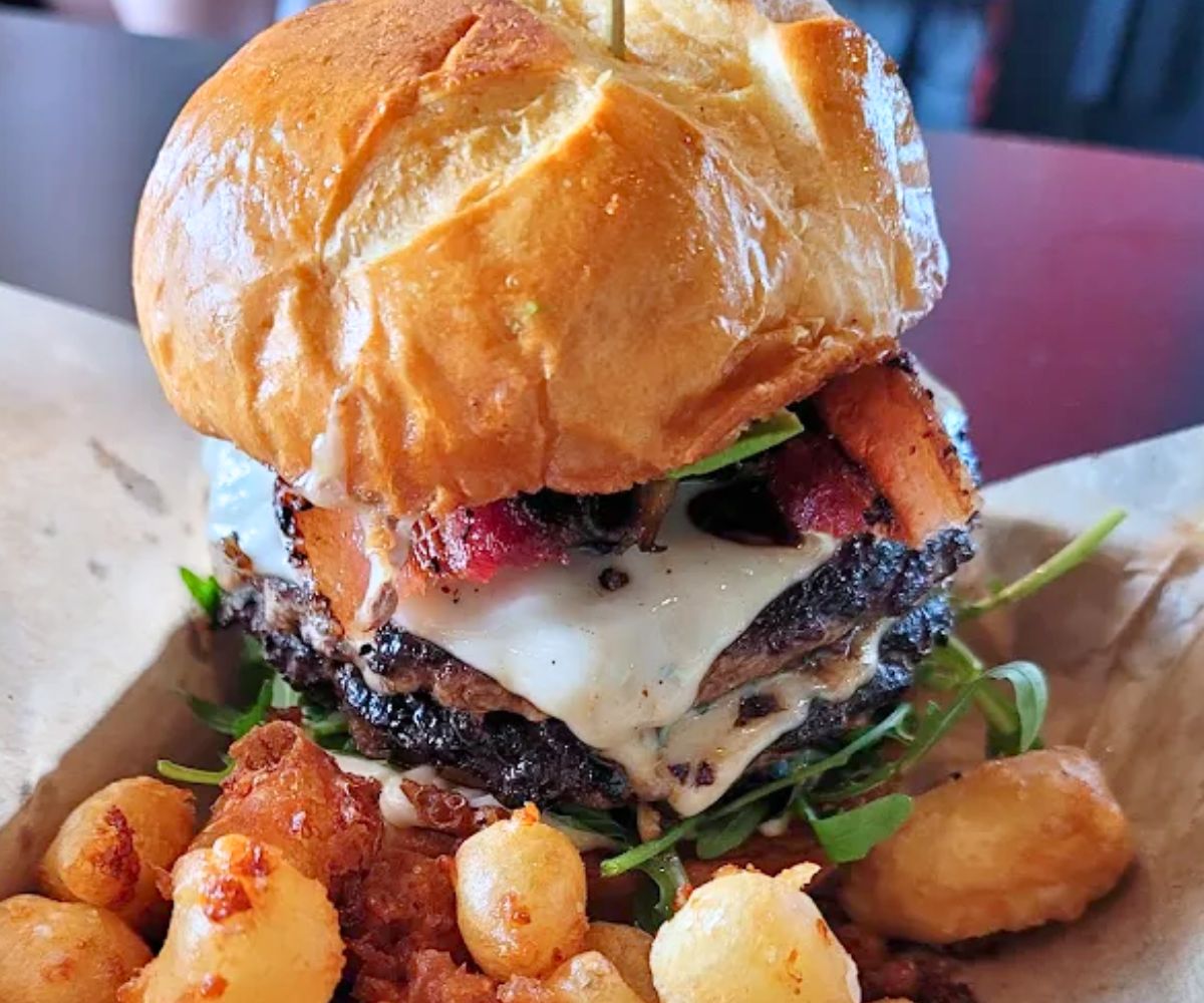 double burger at The Mighty in Arvada, CO