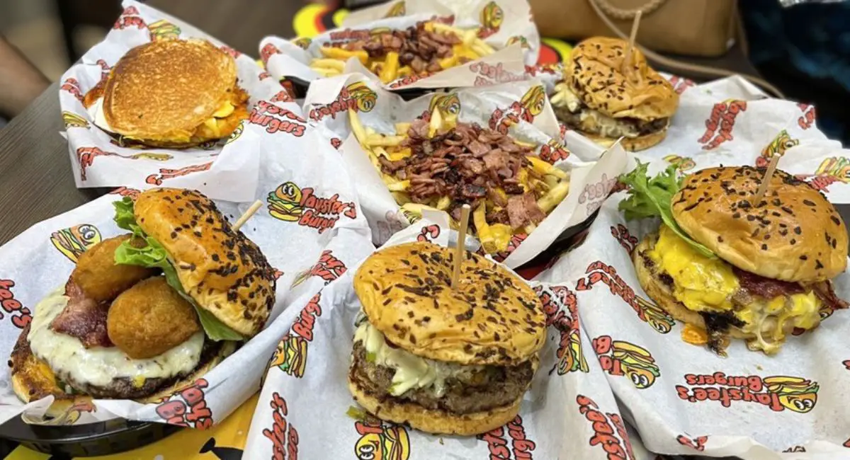 Various burgers at Taystee's Burgers in Dearborn, Michigan