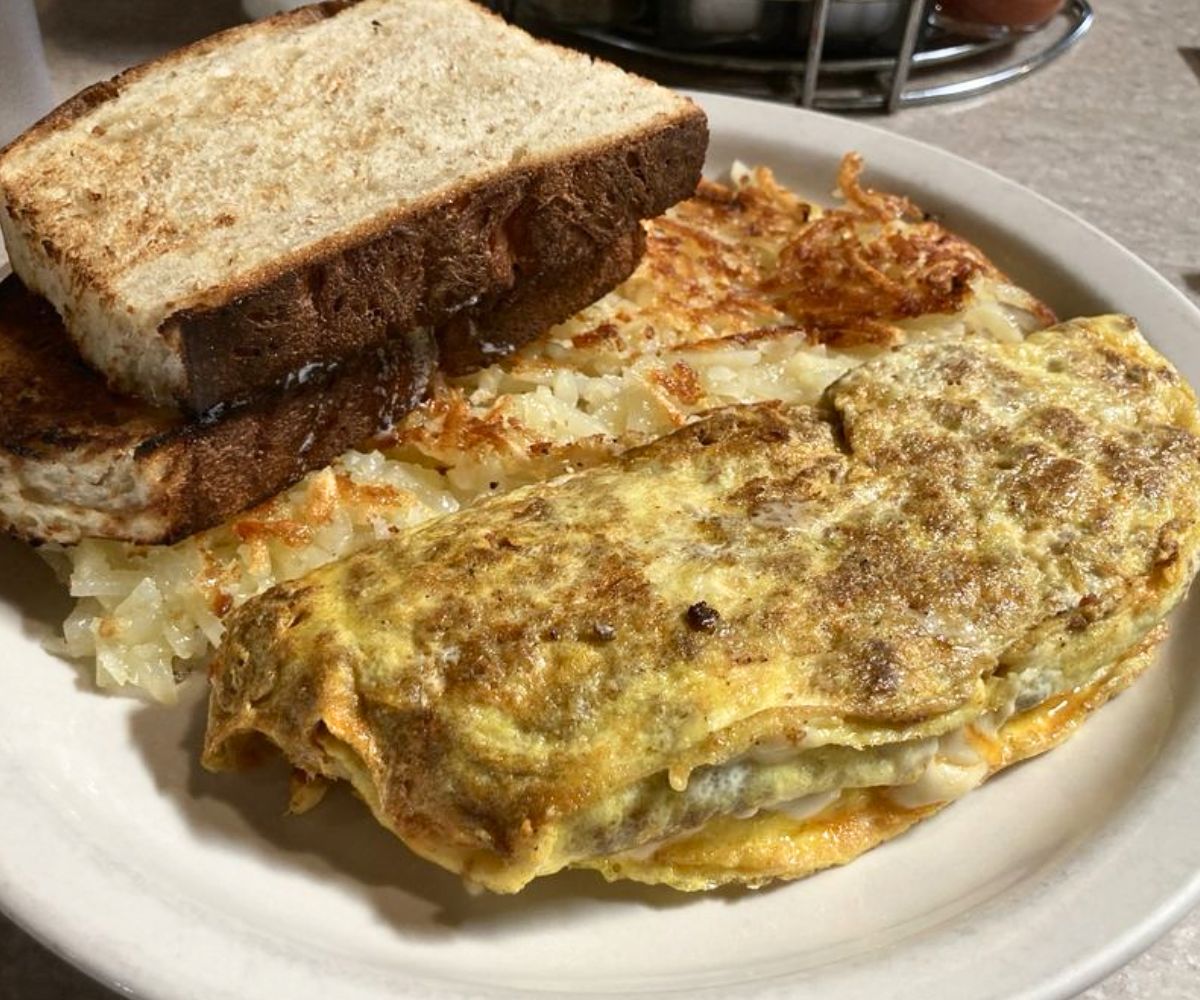 Meat Omelet at Franks Diner in Kenosha, WI