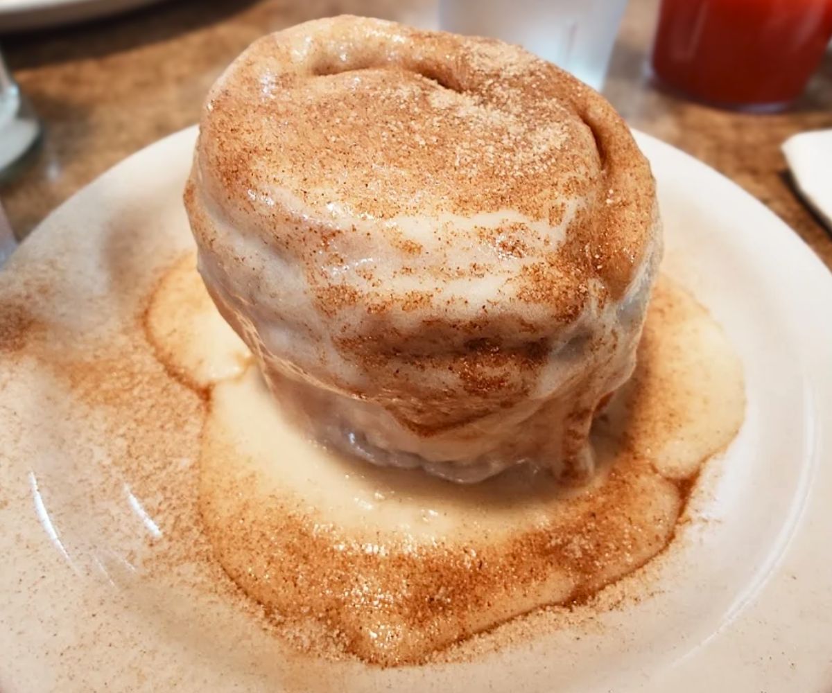Homemade Cinnamon Roll at Franks Diner in Kenosha, Wisconsin