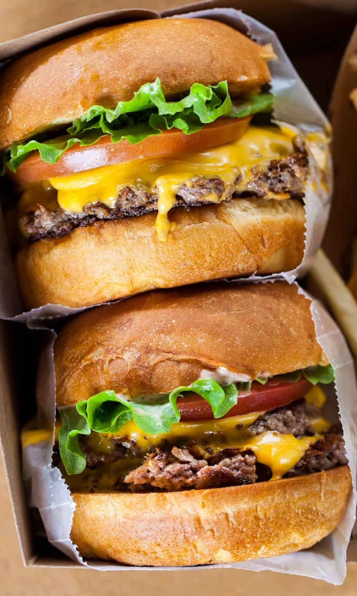 burgers at Pier Burger in Santa Monica, CA