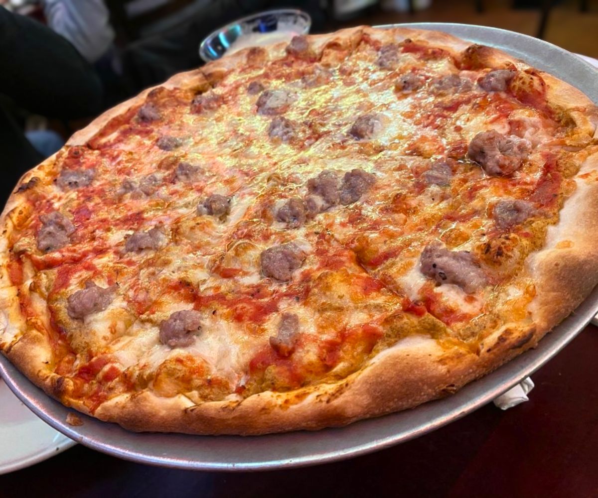 Spicy Mustard Pie with Sausage at Jojo's Tavern in Trenton, New Jersey