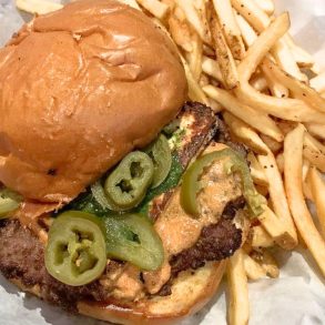Delhi Burger at The Map Room in Cedar Rapids, IA