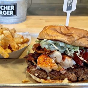 Surf and Turf Burger at Butcher Burger in Portland, Maine