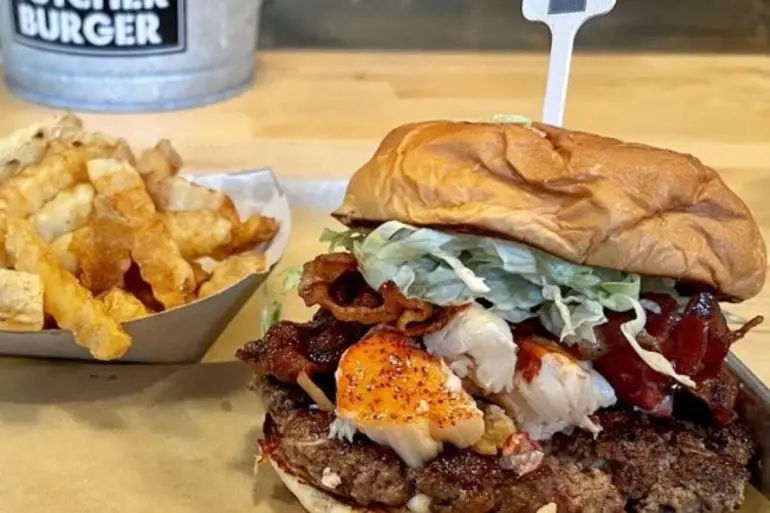 Surf and Turf Burger at Butcher Burger in Portland, Maine