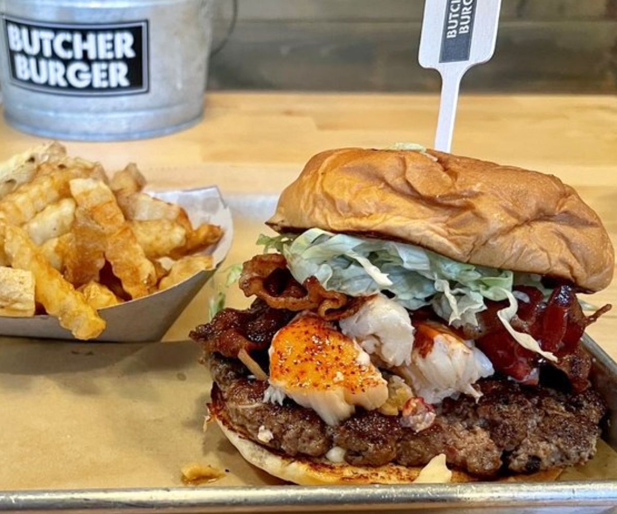 Surf and Turf Burger at Butcher Burger in Portland, Maine