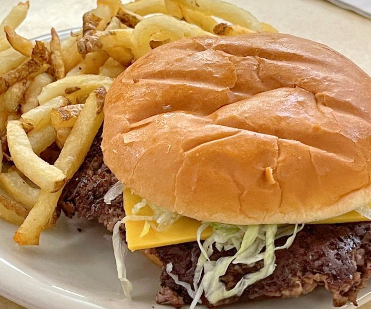 Salad Burger at Miner-Dunn Hamburgers in Highland, Indiana