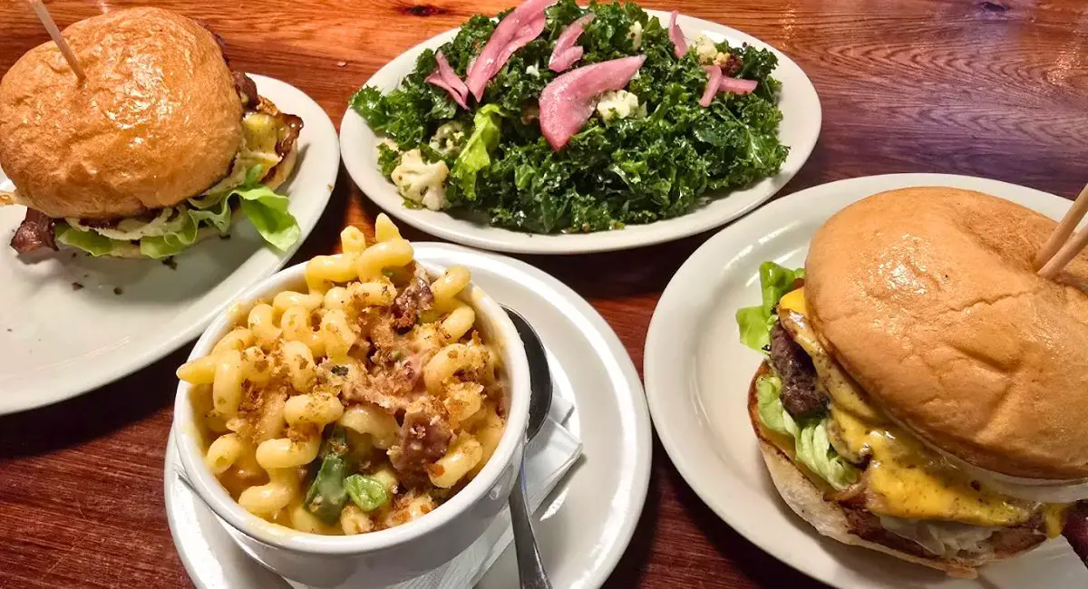 burgers and other dishes at Backcountry Burger Bar in Bozeman, MT