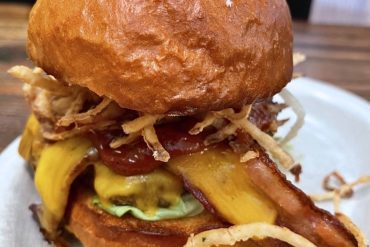 Bison Burger at Backcountry Burger Bar in Bozeman, Montana