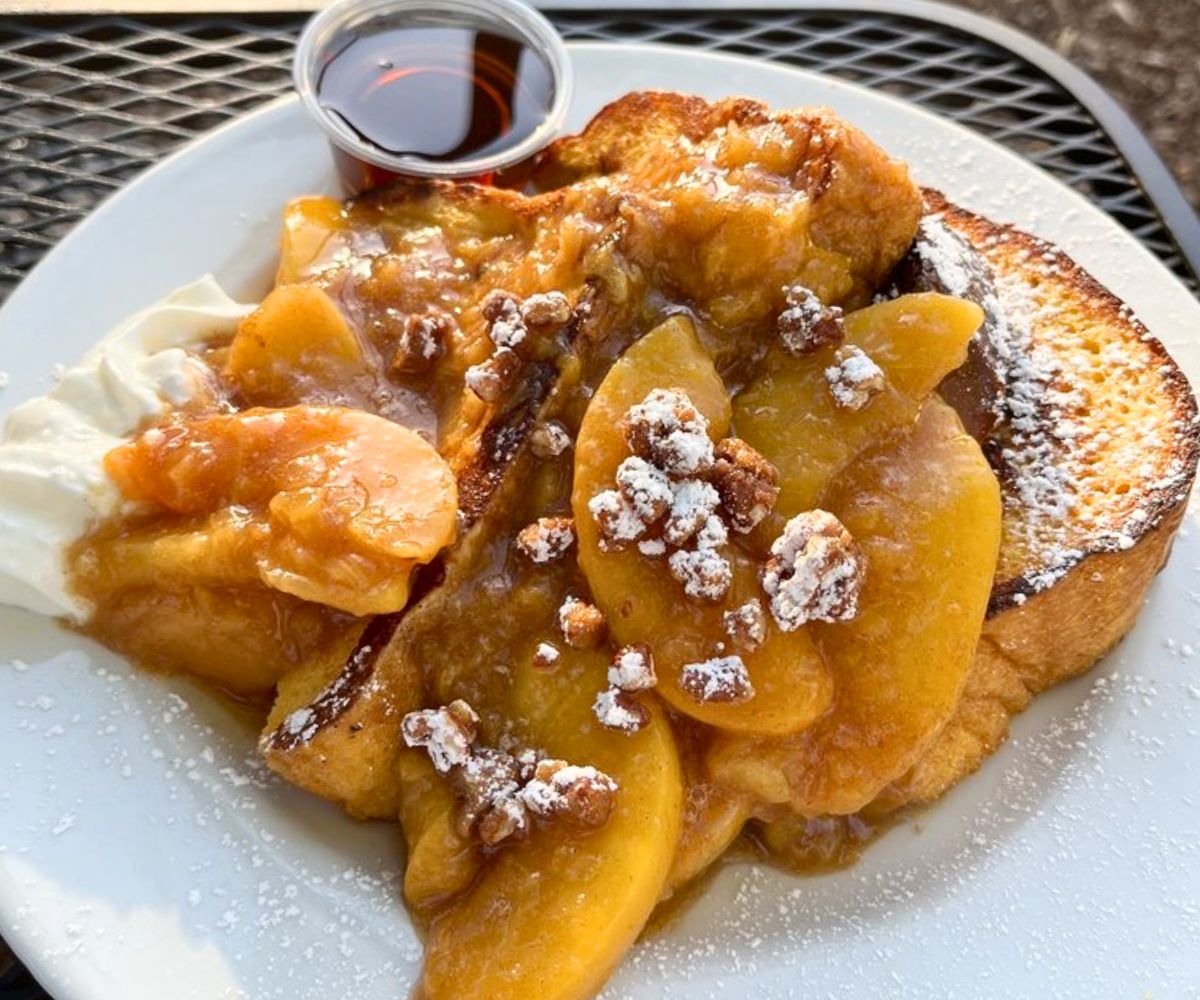 Georgia Peach French Toast at Mama's Boy in Athens, Georgia