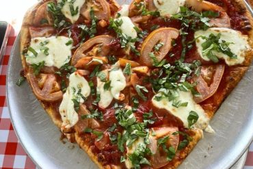 Margherita Heart-Shaped Pizza at Water Street Pizzeria in Henderson, NV