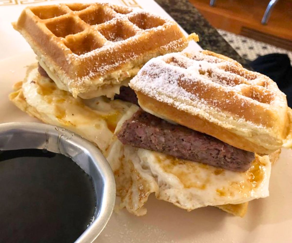 Bella's Belgian Waffle Sandwich at Mansour's Market Cafe in Scranton, PA