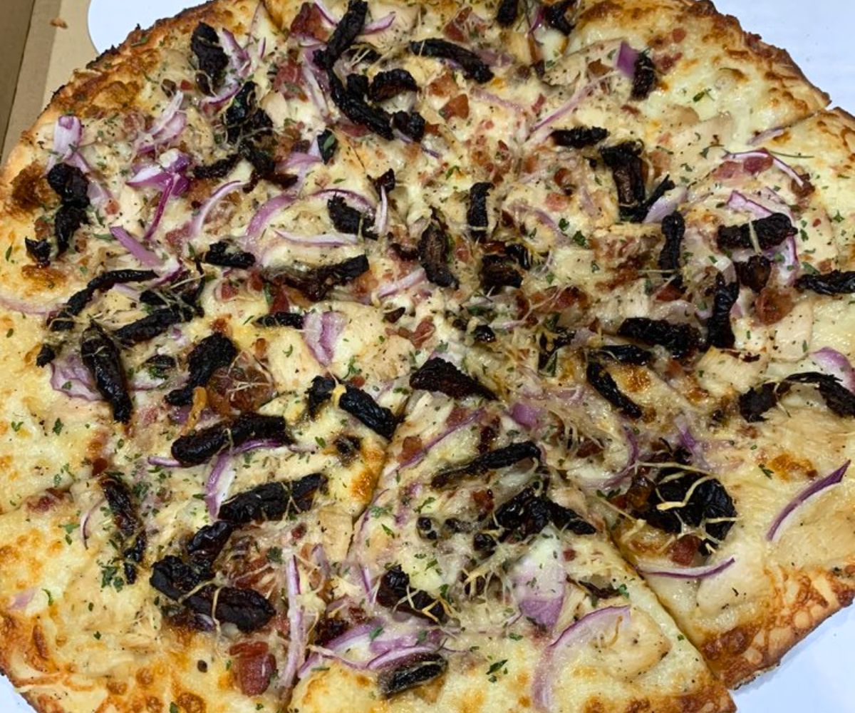 Cosmic Chicken Pizza at Smoking Monkey Pizza in Renton, Washington