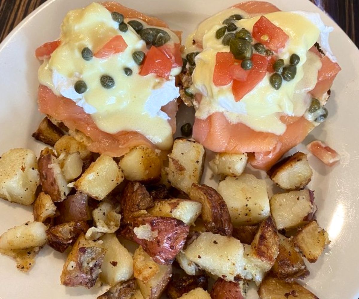 Lox Eggs Benedict at The Rhody Hen Cafe in Pawtucket, Rhode Island