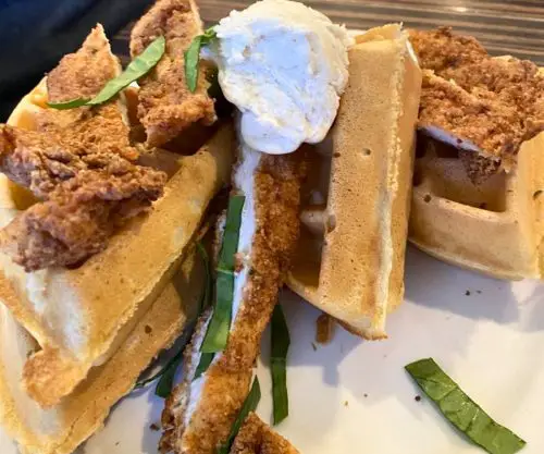 Chicken and Waffles at The Rhody Hen Cafe in Pawtucket, Rhode Island