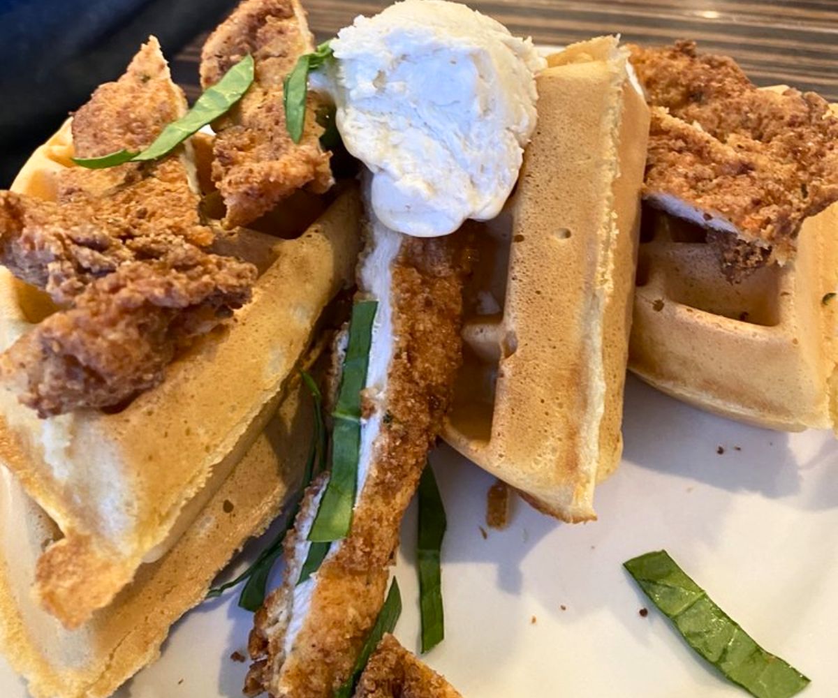 Chicken and Waffles at The Rhody Hen Cafe in Pawtucket, Rhode Island