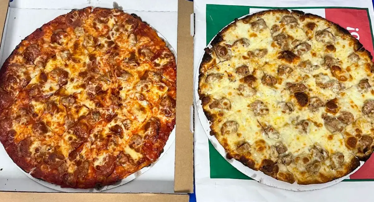 pizzas at Wells Brothers Restaurant in Racine, WI