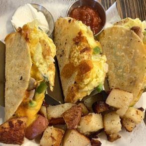 Breakfast Tacos at The Rhody Hen Cafe in Pawtucket, Rhode Island