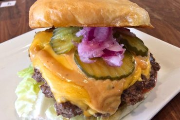 All American Burger at Muck & Fuss in New Braunfels, Texas